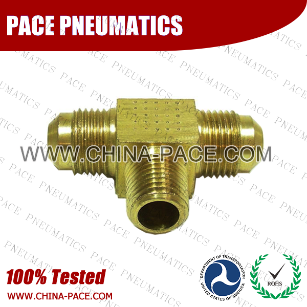 Barstock Male Branch Tee SAE 45 Degree Flare Fittings, Brass Pipe Fittings, Brass Air Fittings, Brass SAE 45 Degree Flare Fittings